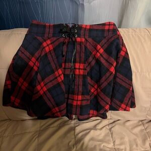 Plaid Red and Black Women's Skirt